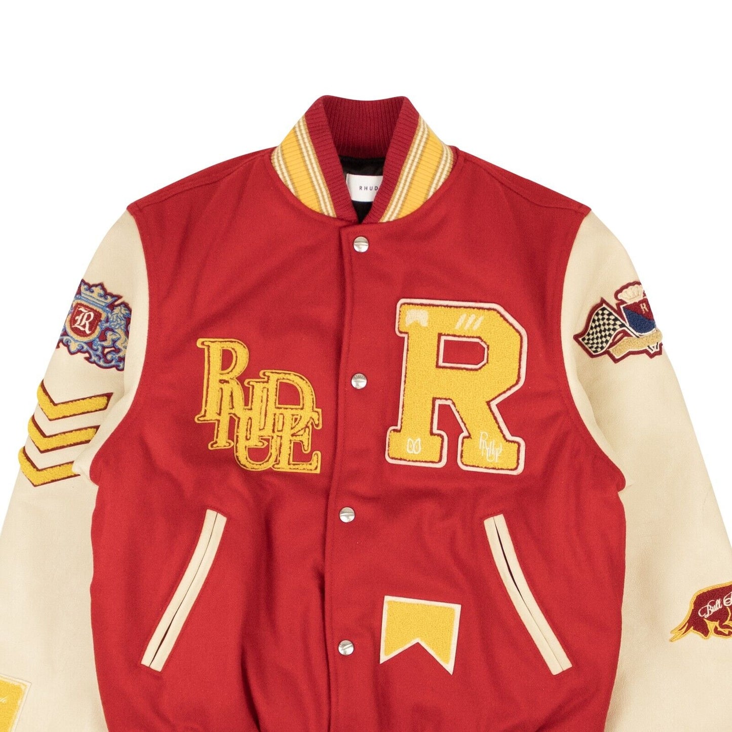 Red Cotton Bull Market Varsity Jacket
