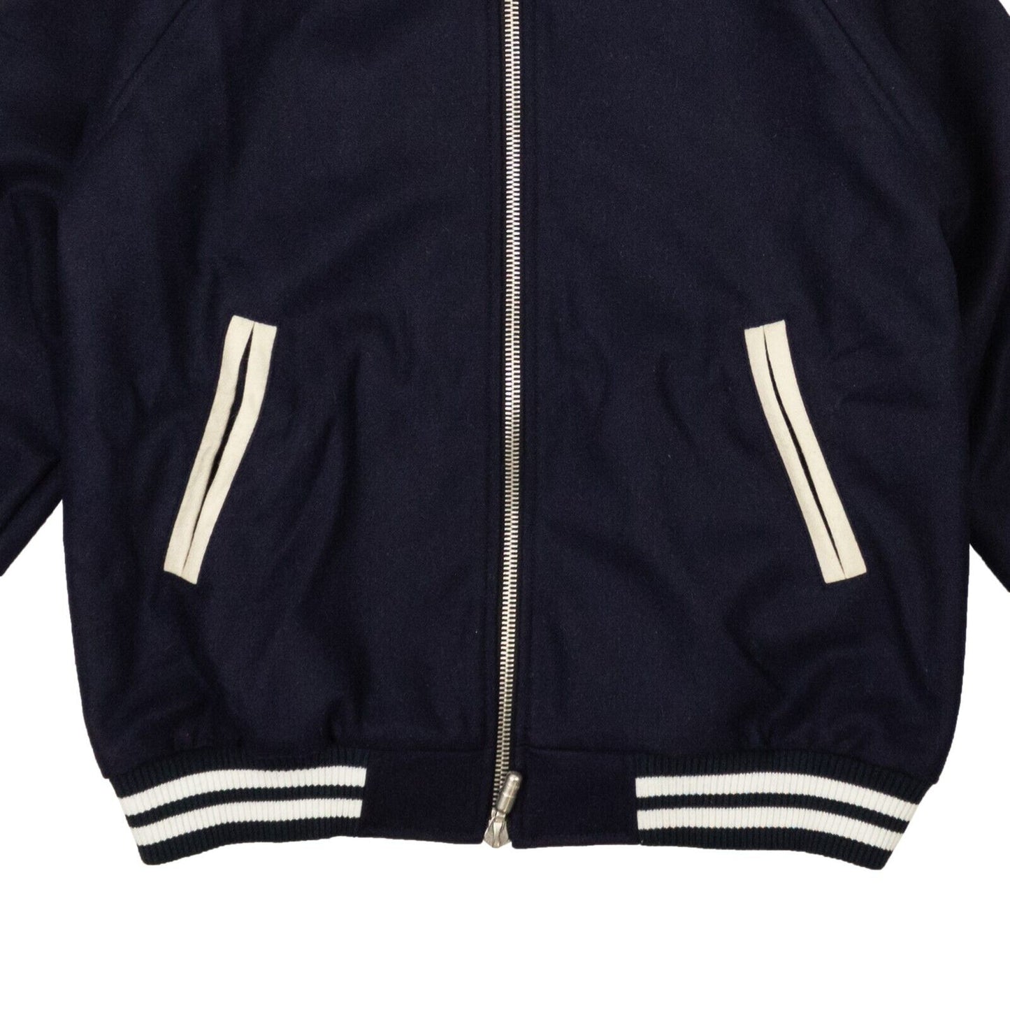 NWT RHUDE Navy Wool Boys Signature Bomber Jacket