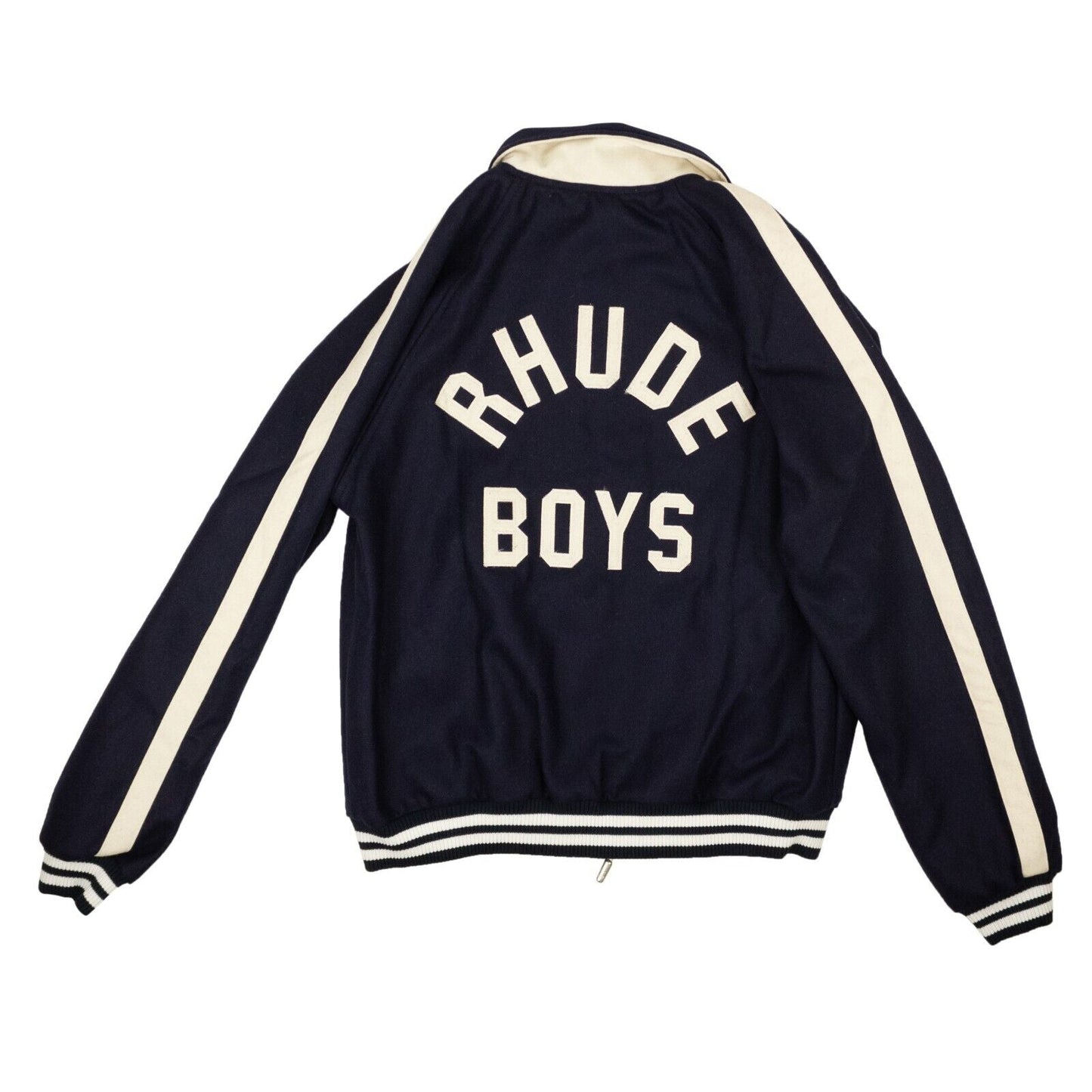 NWT RHUDE Navy Wool Boys Signature Bomber Jacket
