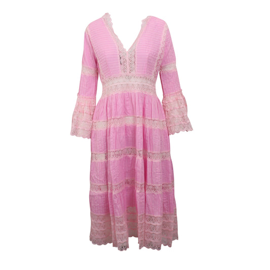 Le Jesus Patchwork Prairie Tent Dress - Red