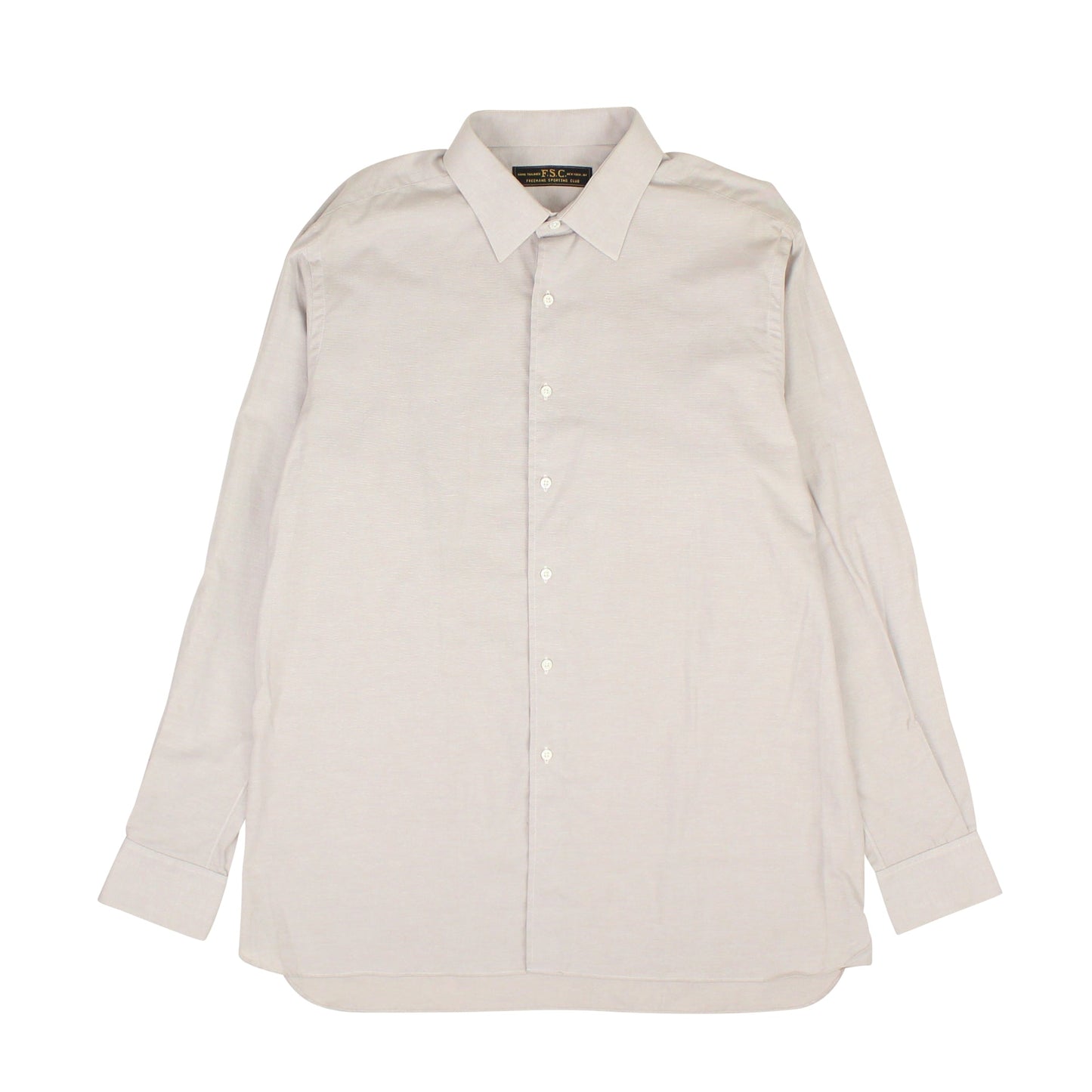 Grey Woven Cotton Dress Shirt