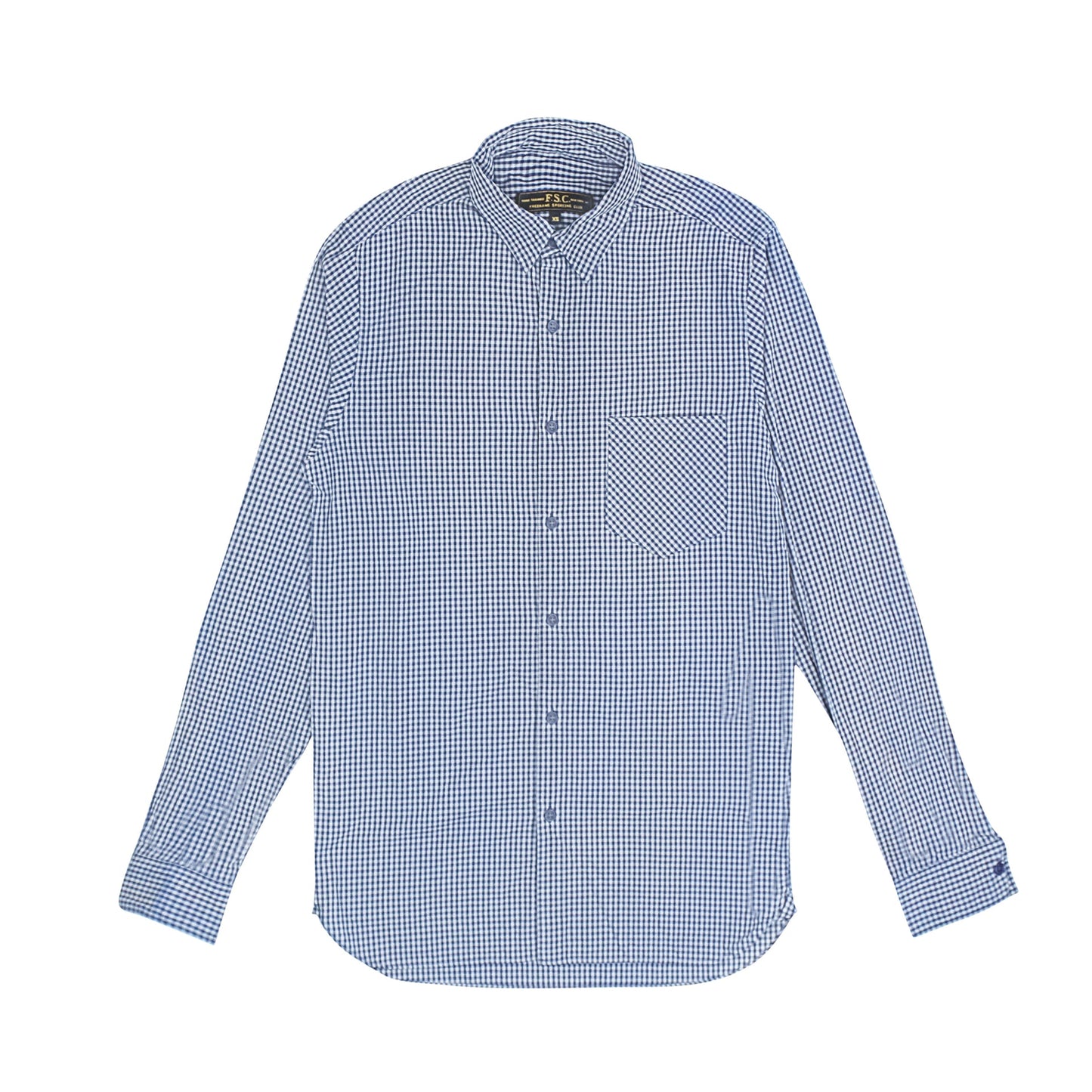 Freeman'S Sporting Club Checkered/Box Long Sleeve Shirt - Navy