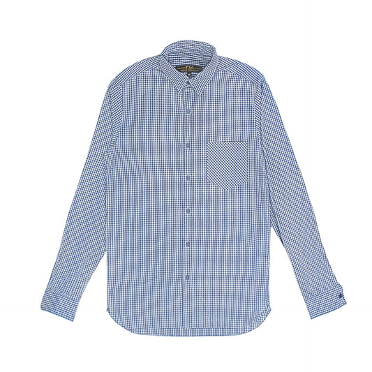 Freeman'S Sporting Club Checkered/Box Long Sleeve Shirt - Navy