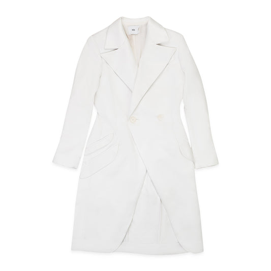 DOUBLE SATIN WHITE TUXEDO JACKET