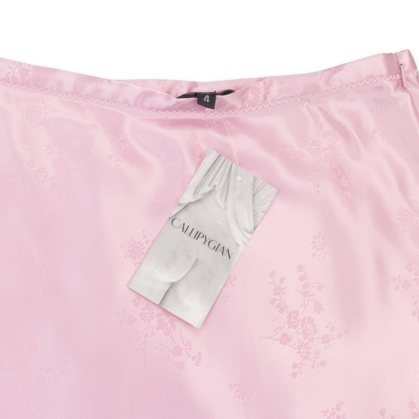 JACQUARD BIAS PINK FLARED SKIRT