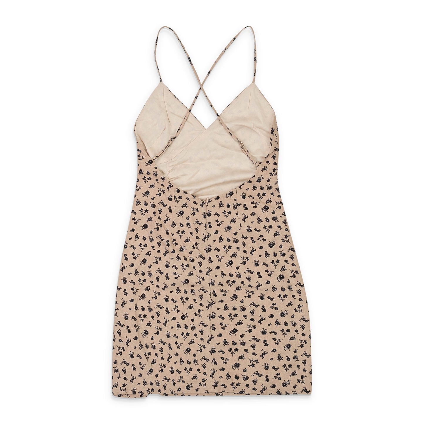 HIGH TIE BEIGE SLIP DRESS