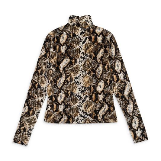 SNAKE TURTLENECK BROWN SWEATER