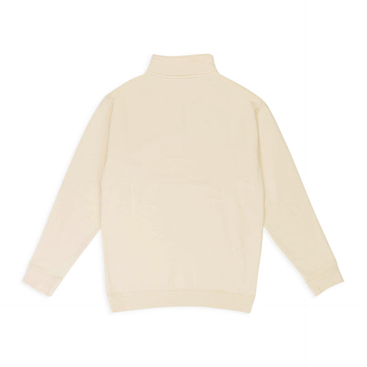 QUARTER ZIP CREAM SWEATSHIRT