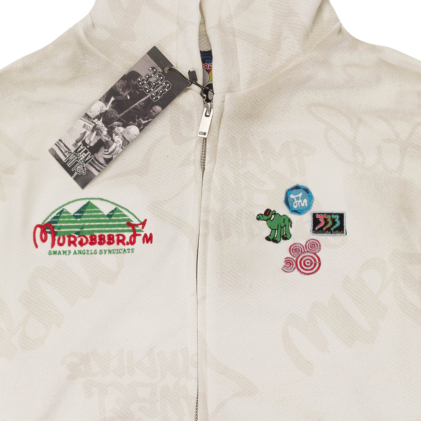 MURD333R.FM WHITE DISN333 HOODIE