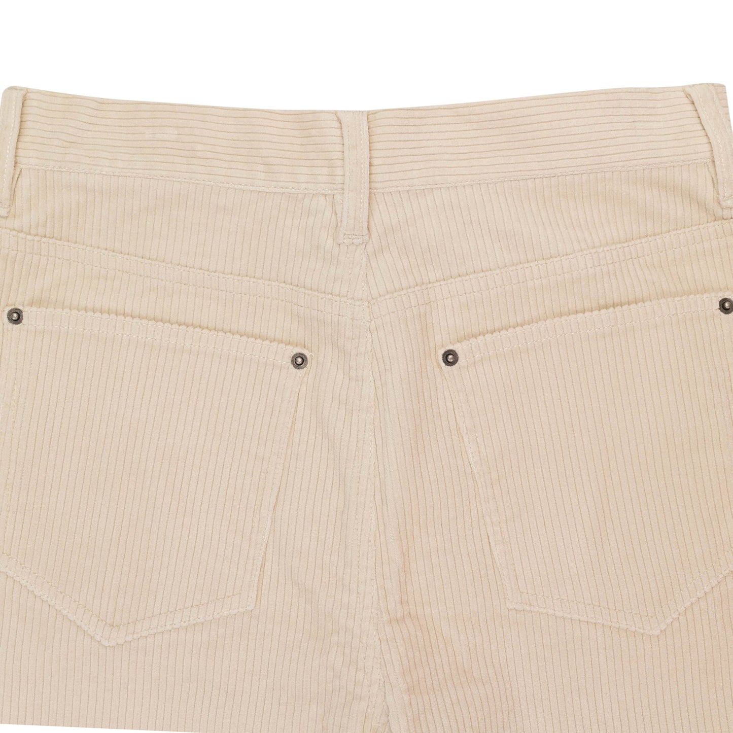 STRETCH CURDUROY OFF-WHITE LACE-UP JEANS