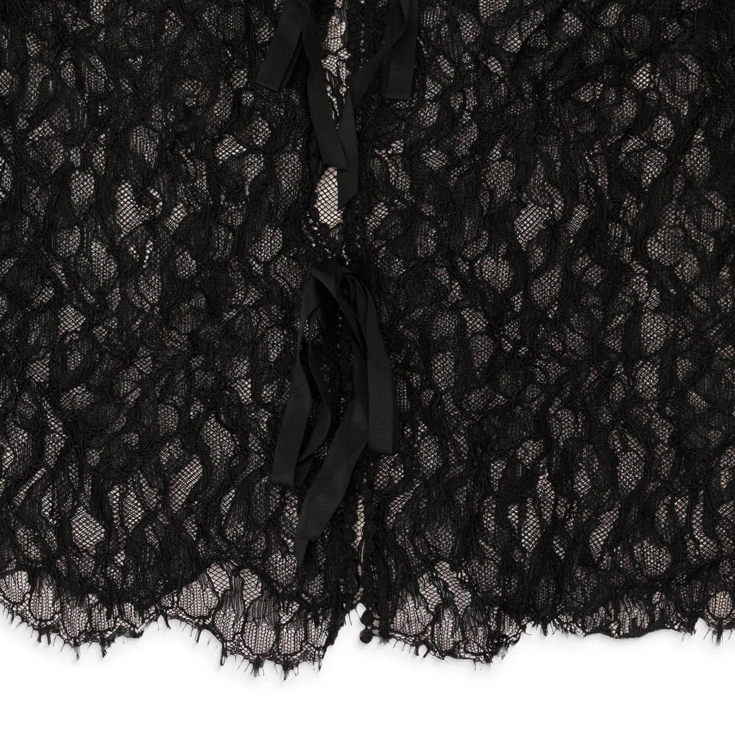 LACE TIE BLACK BUTTON-UP