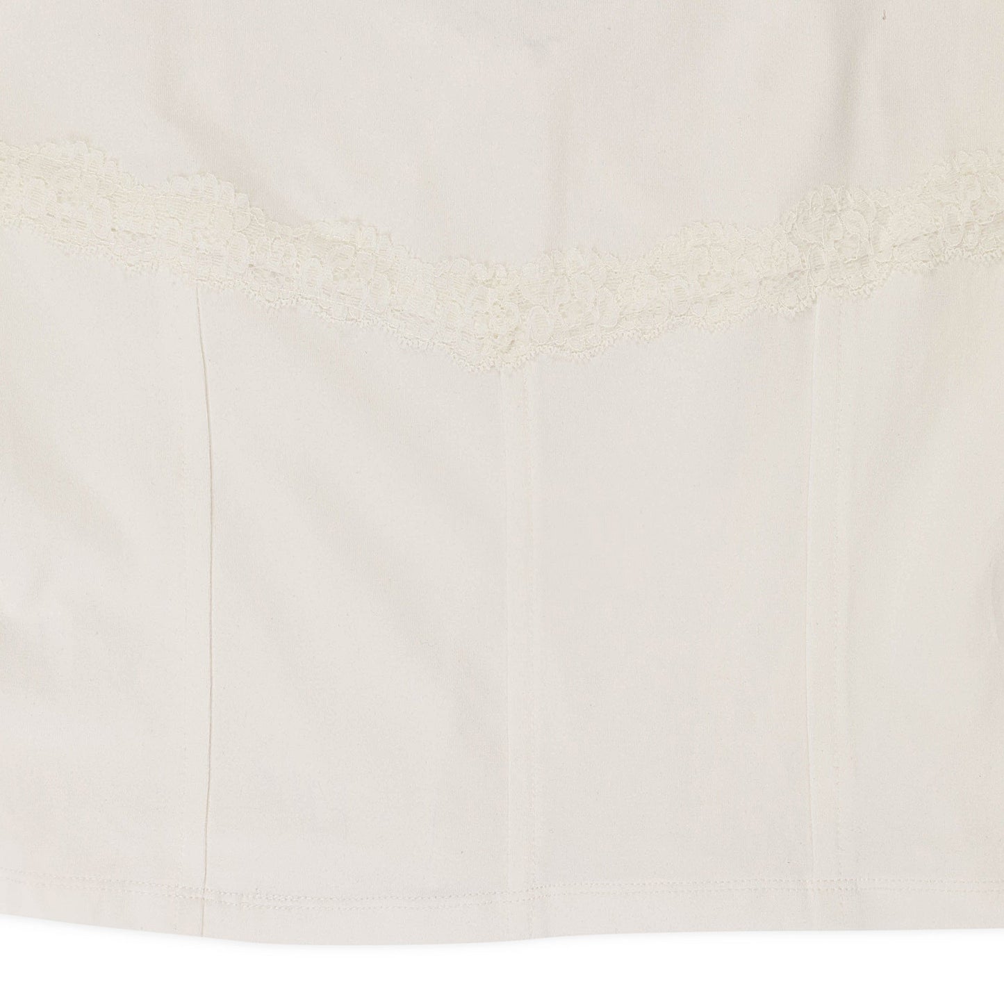 LACE TRIM BUSTIER WHITE T-SHIRT