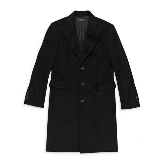 Black Lapel Classic Long Buttondown Cashmere Coat