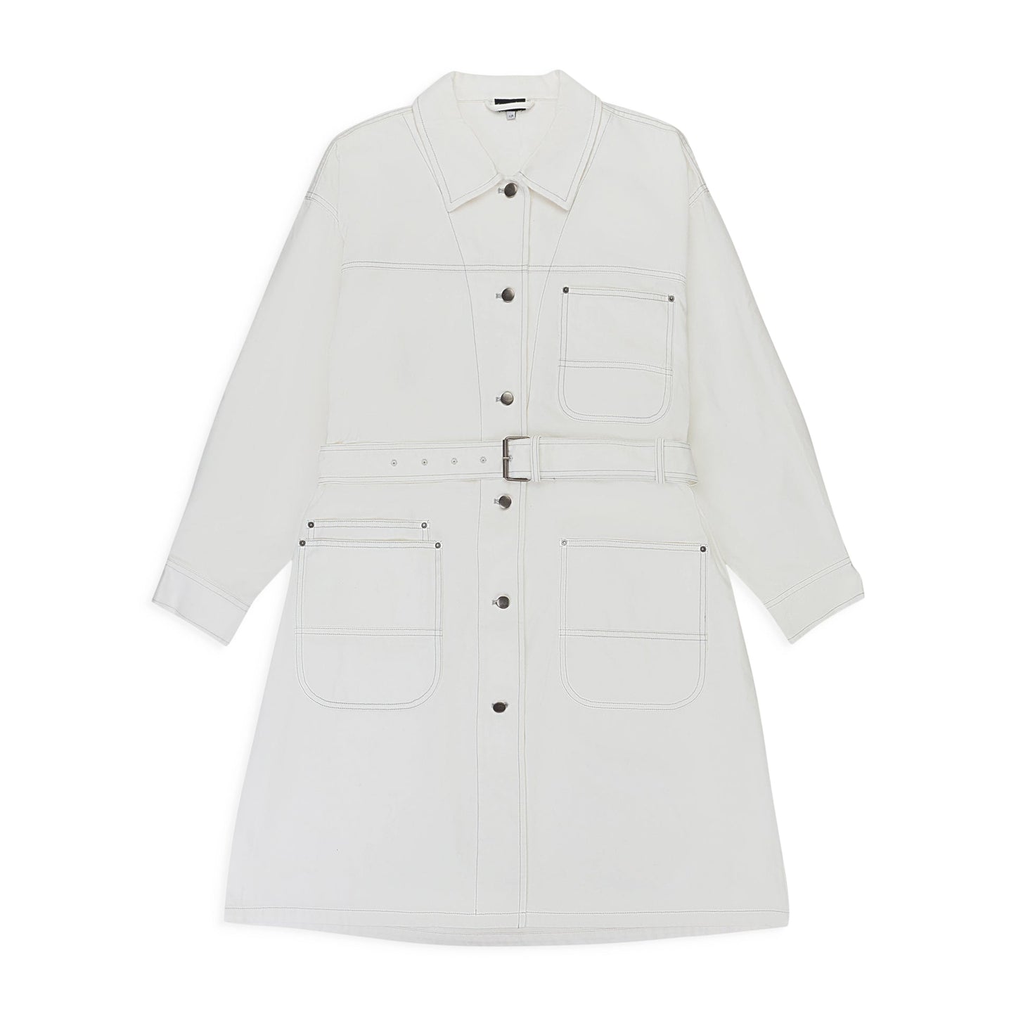 DENIM OFF WHITE TRENCH COAT