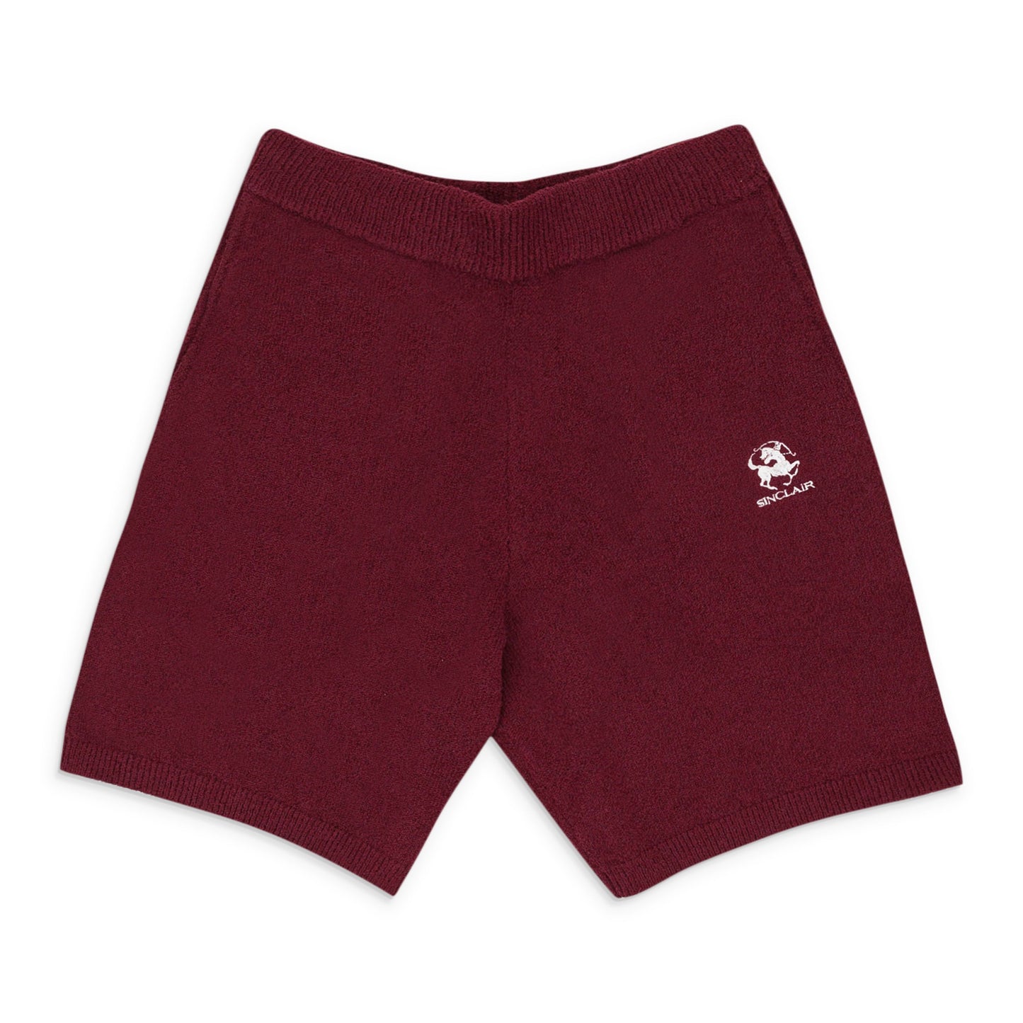 BURGUNDY BOUCLE SHORTS