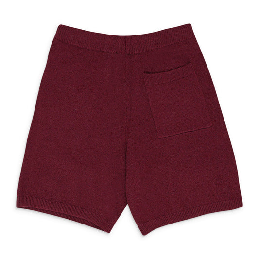 BURGUNDY BOUCLE SHORTS