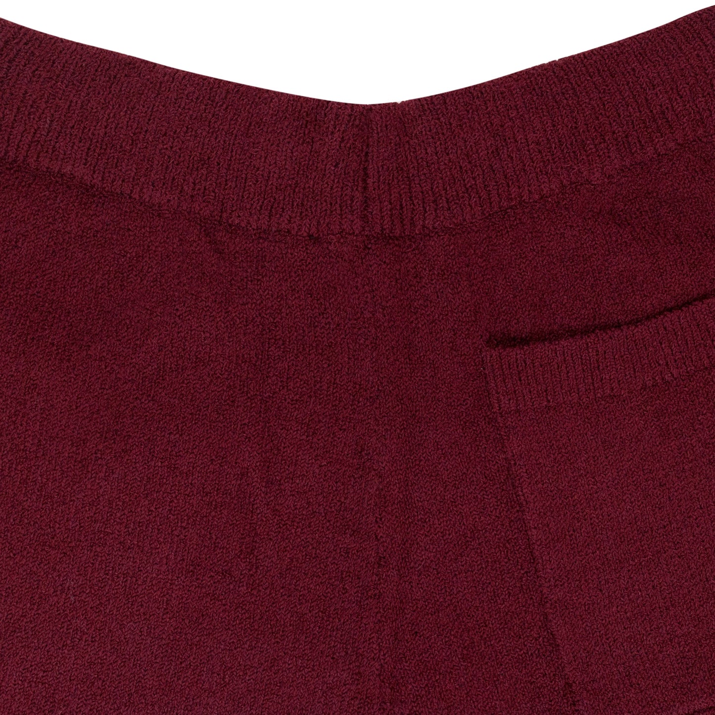 BURGUNDY BOUCLE SHORTS