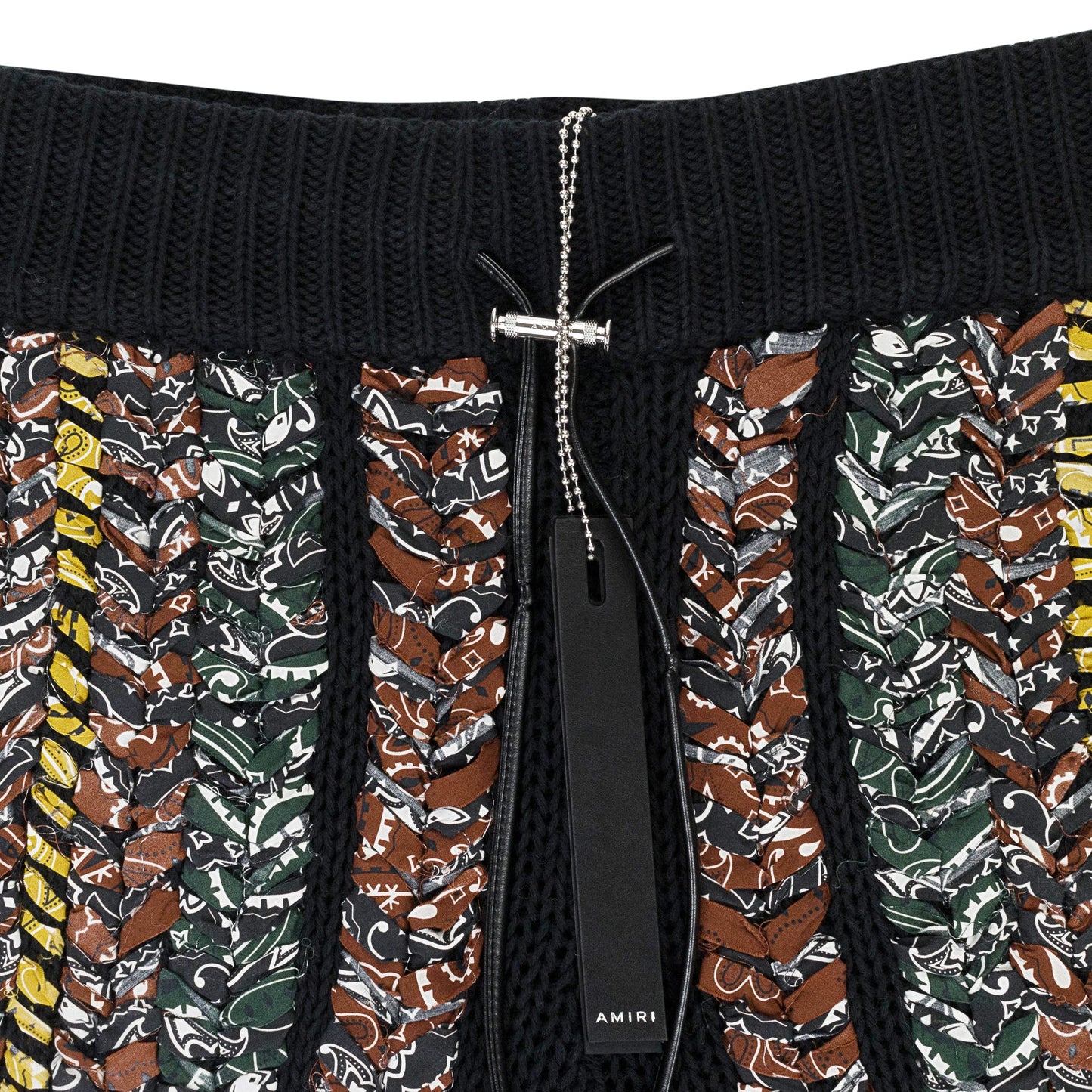 BRAIDED BANDANA BLACK SHORTS