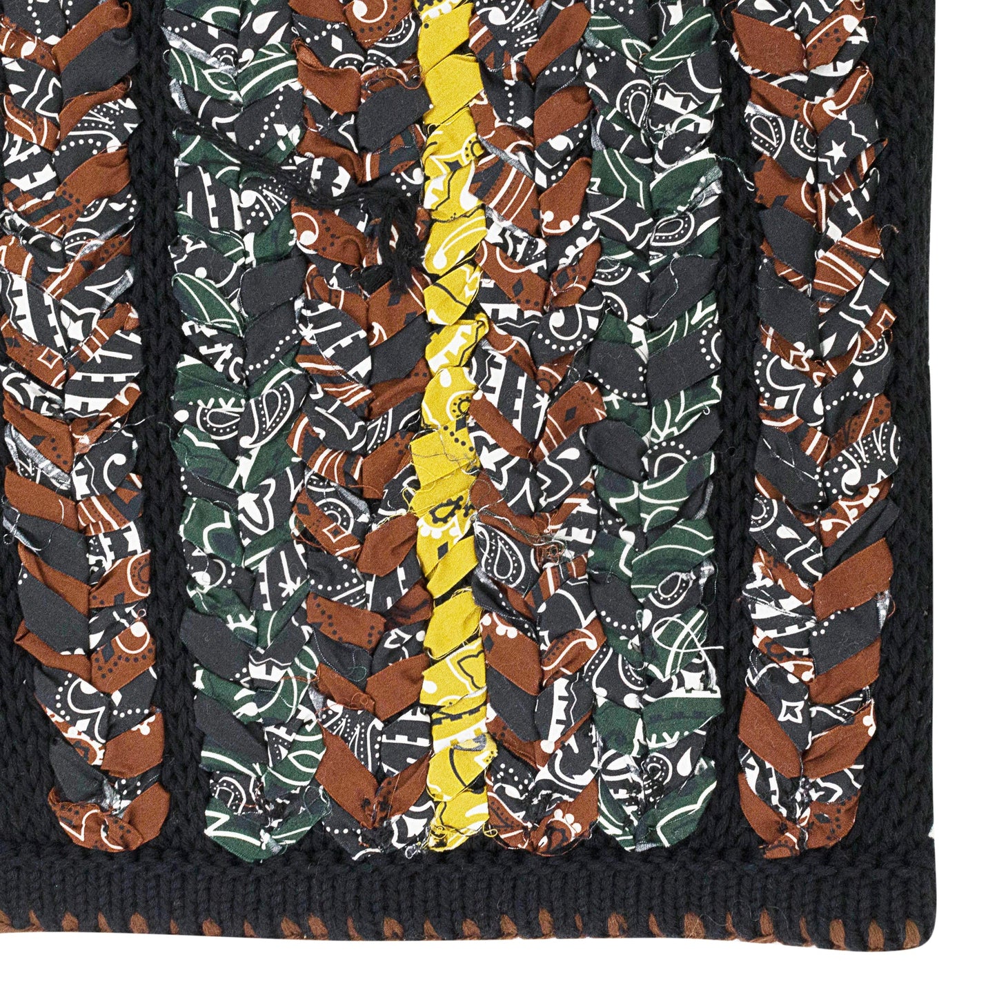 BRAIDED BANDANA BLACK SHORTS