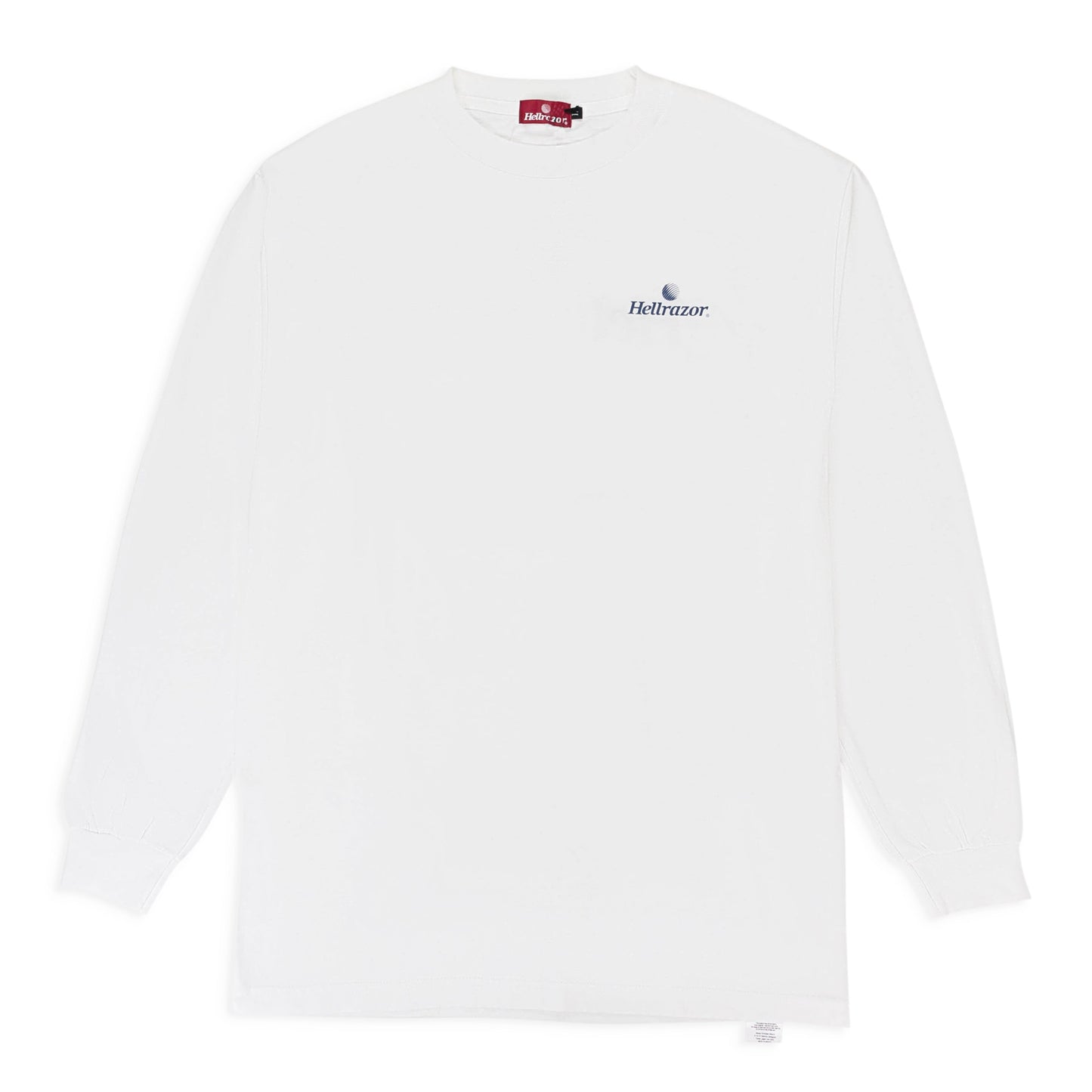 TRADEMARK LOGO LONG SLEEVE WHITE T-SHIRT