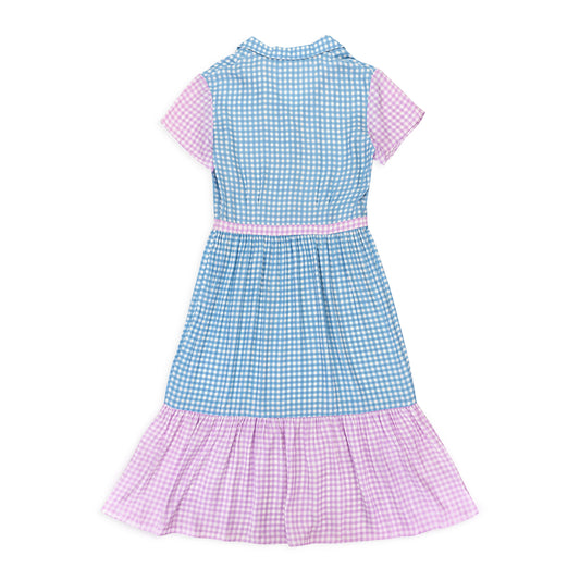 CHARLOTTE RUFFLE BLUE PURPLE DAY DRESS