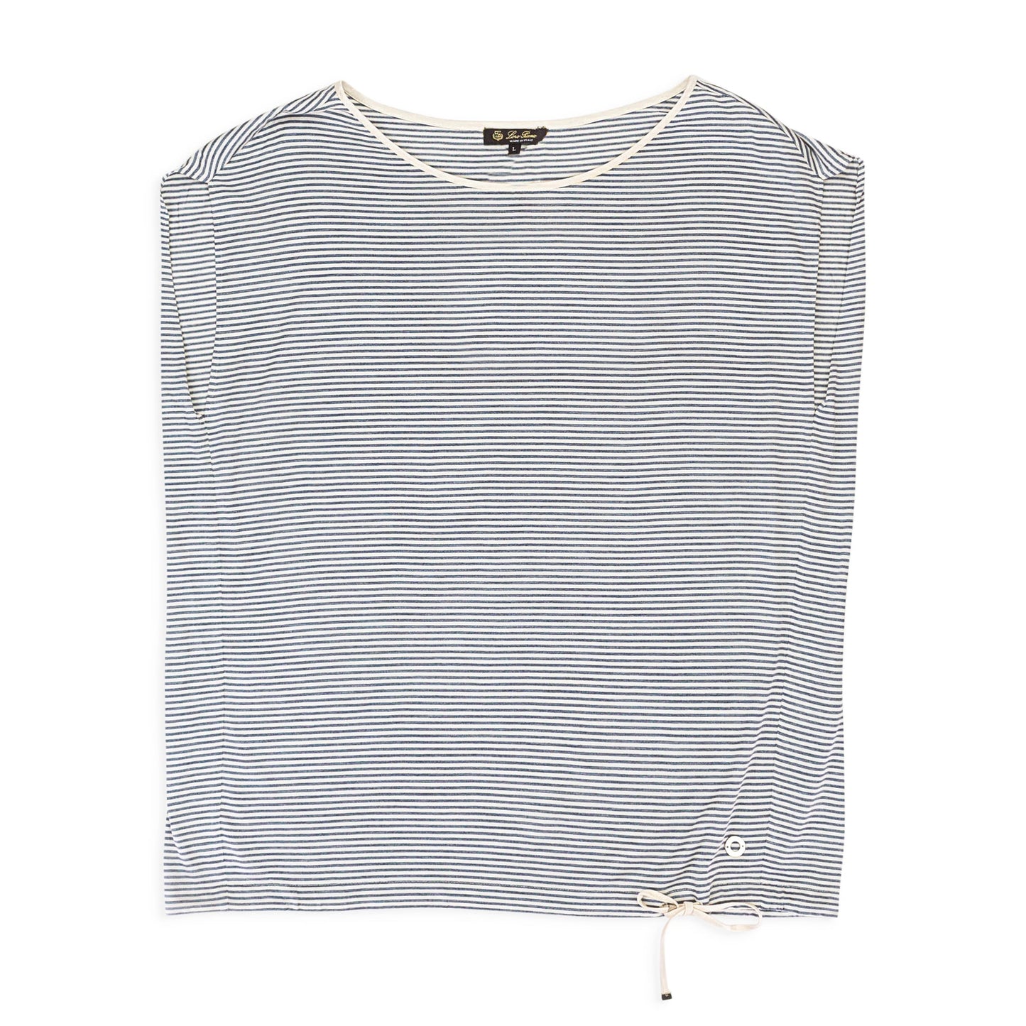 SILK STRIPED WHITE/GRAY BLOUSE