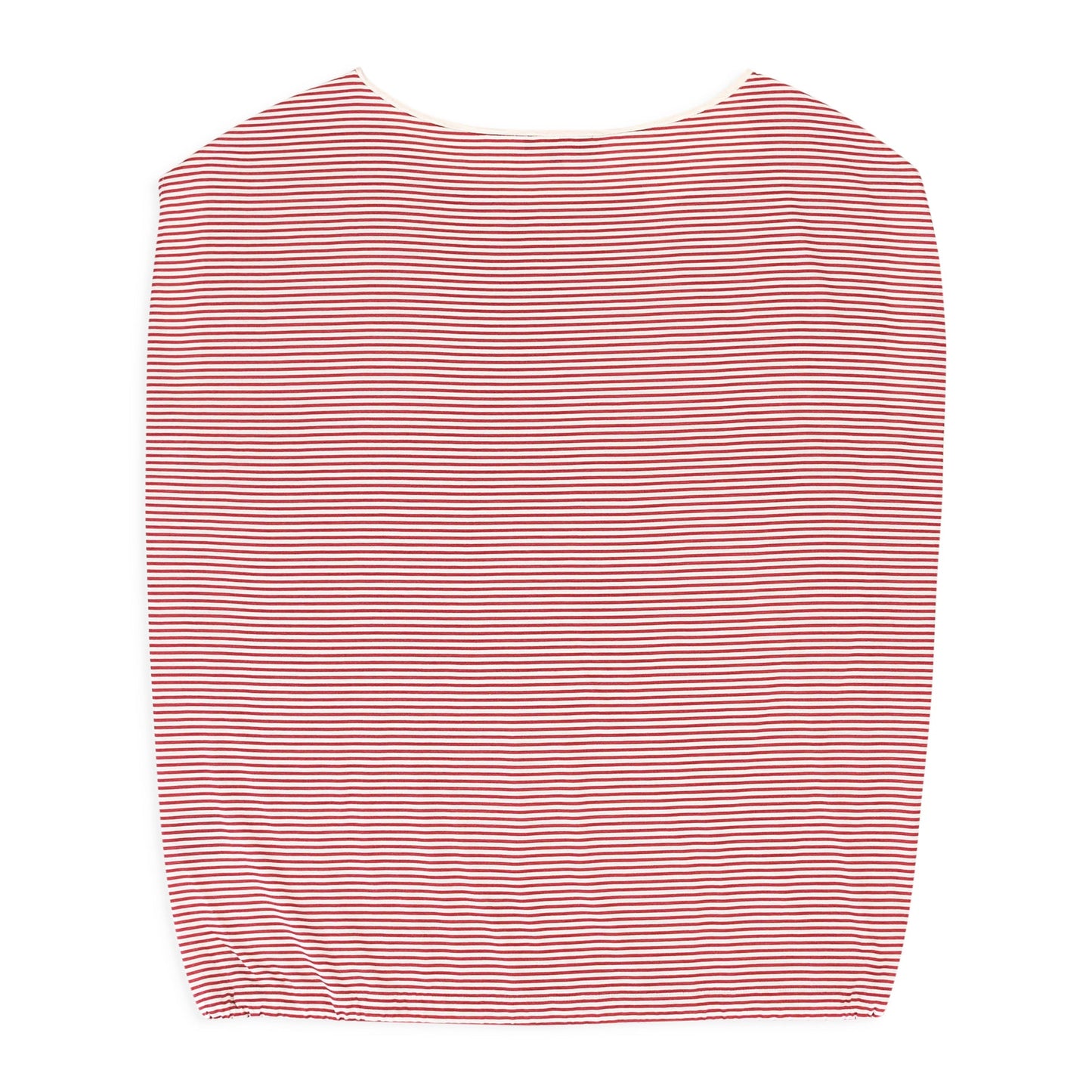 SILK STRIPED WHITE?RED BLOUSE
