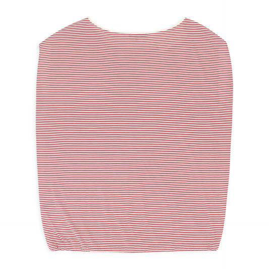 SILK STRIPED WHITE?RED BLOUSE