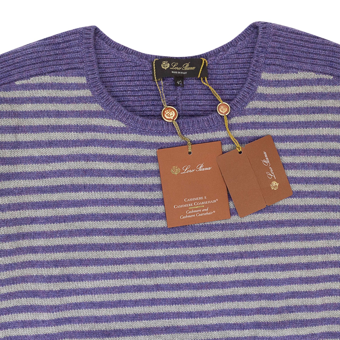 CASHMERE STRIPED PURPLE GRAY SWEATER