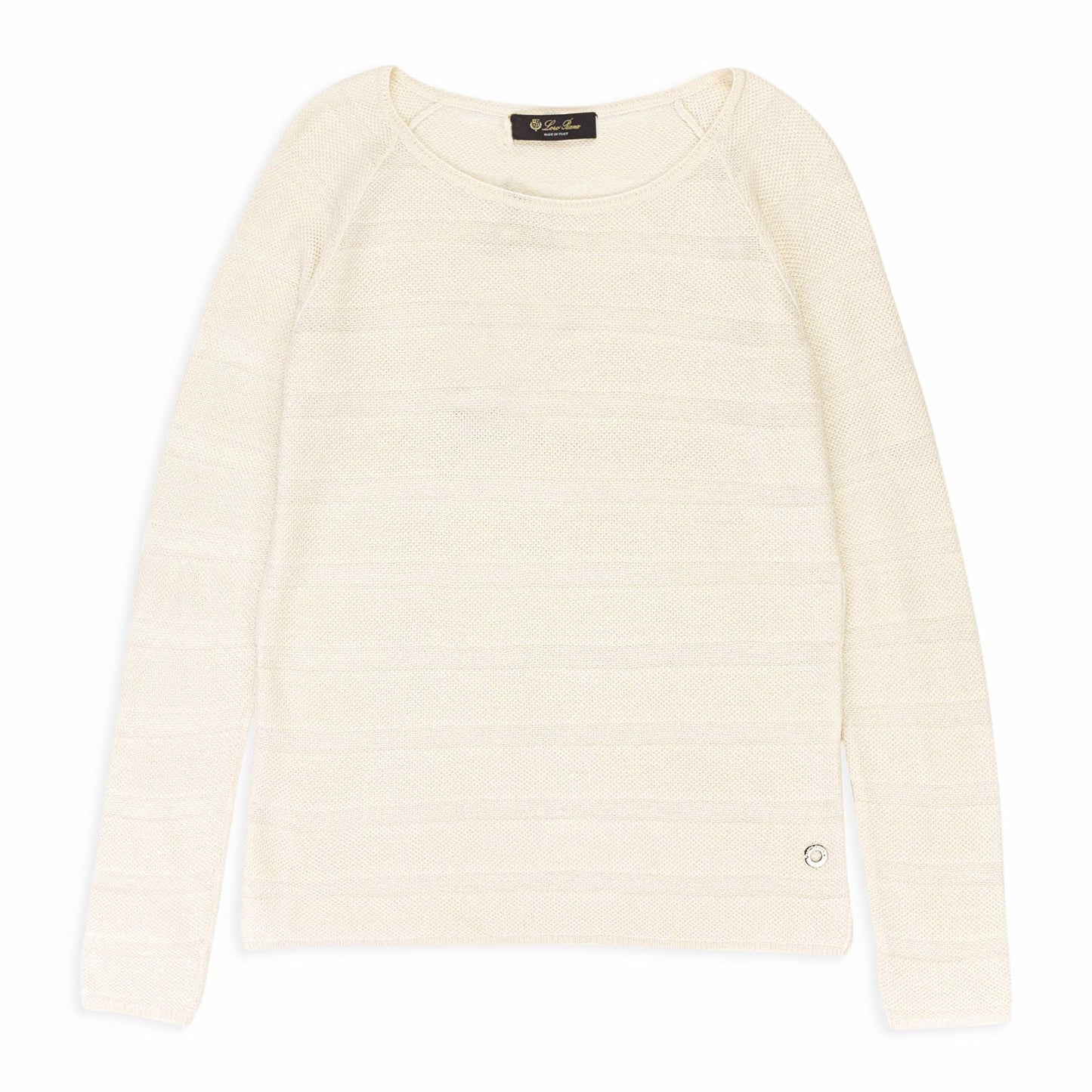 CASHMERE SCOOP NECK WHITE SWEATER