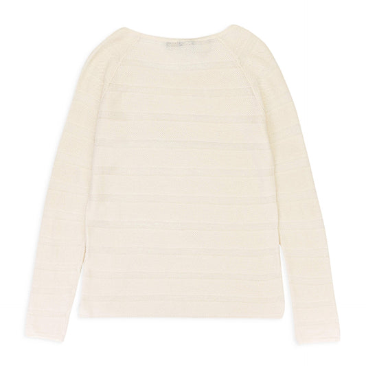 CASHMERE SCOOP NECK WHITE SWEATER