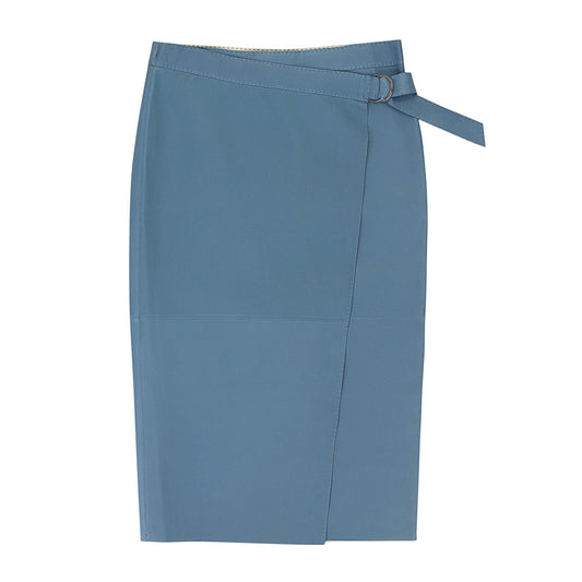 KNEE-LENGTH BLUE SKIRT