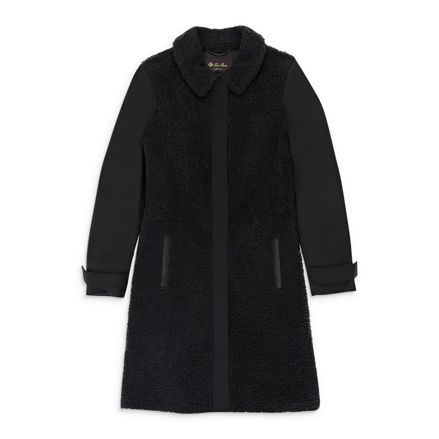 CAPP CARLOW CURLY SHEARLING BLACK COAT