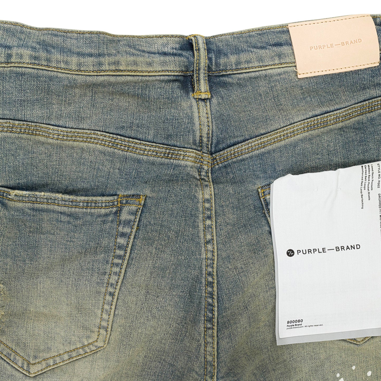 MID INDIGO TAPERED LEG DESTROY PAINT SKINNY JEANS
