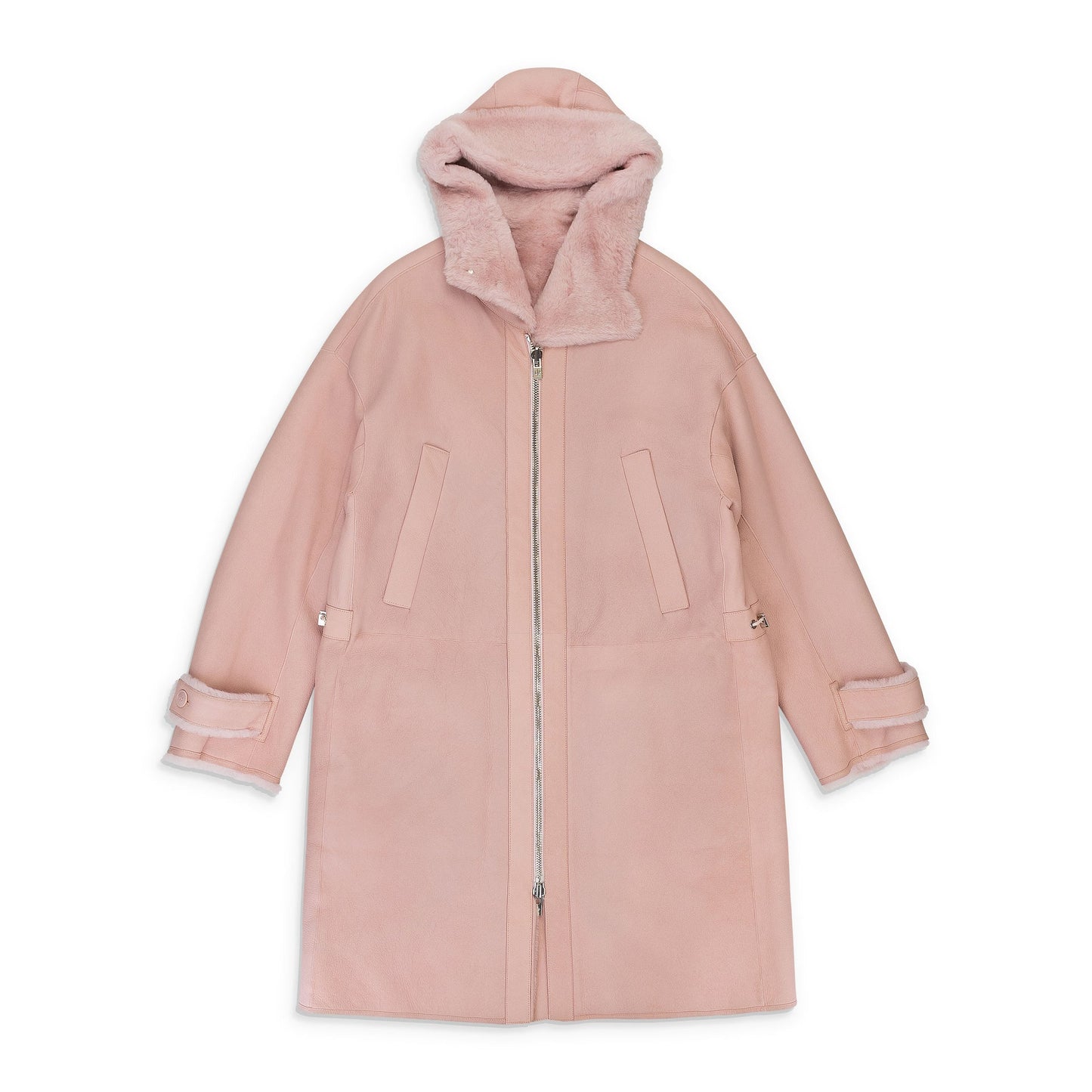 DOUBLE-SIDED SHEEPSKIN PINK COAT