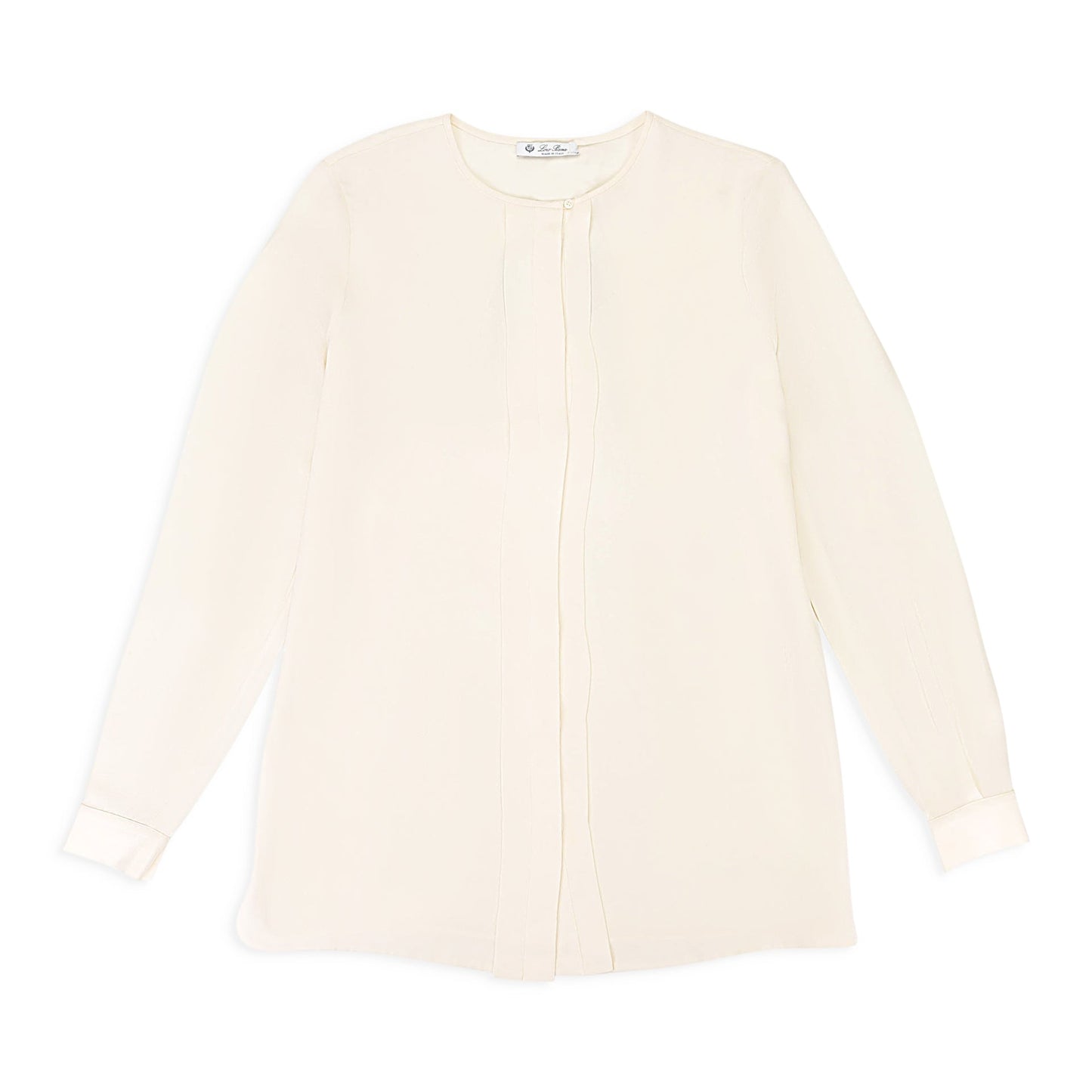 CREW NECK LONG SLEEVE WHITE BLOUSE