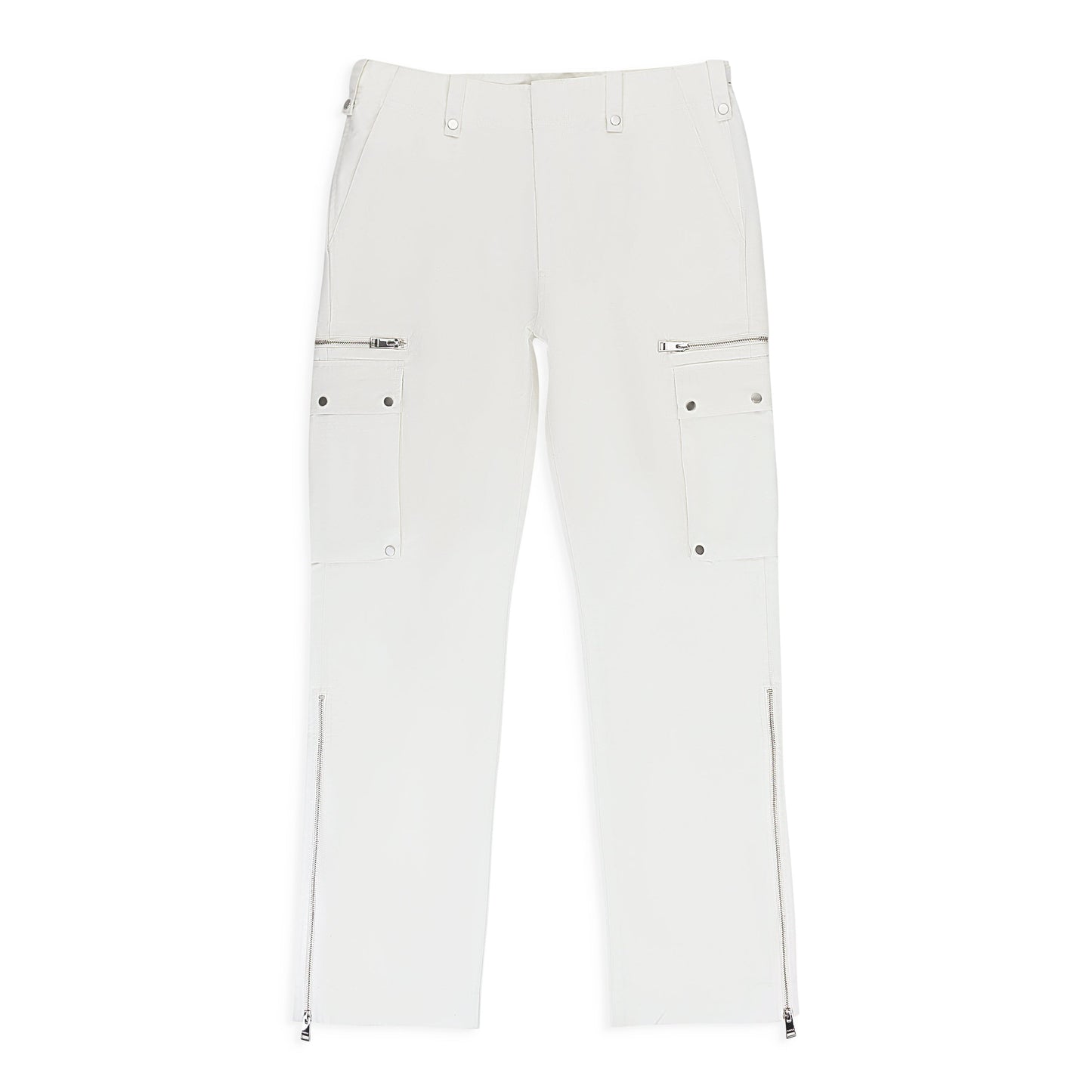 COTTON POLY CARGO OFF WHITE CARGO PANTS
