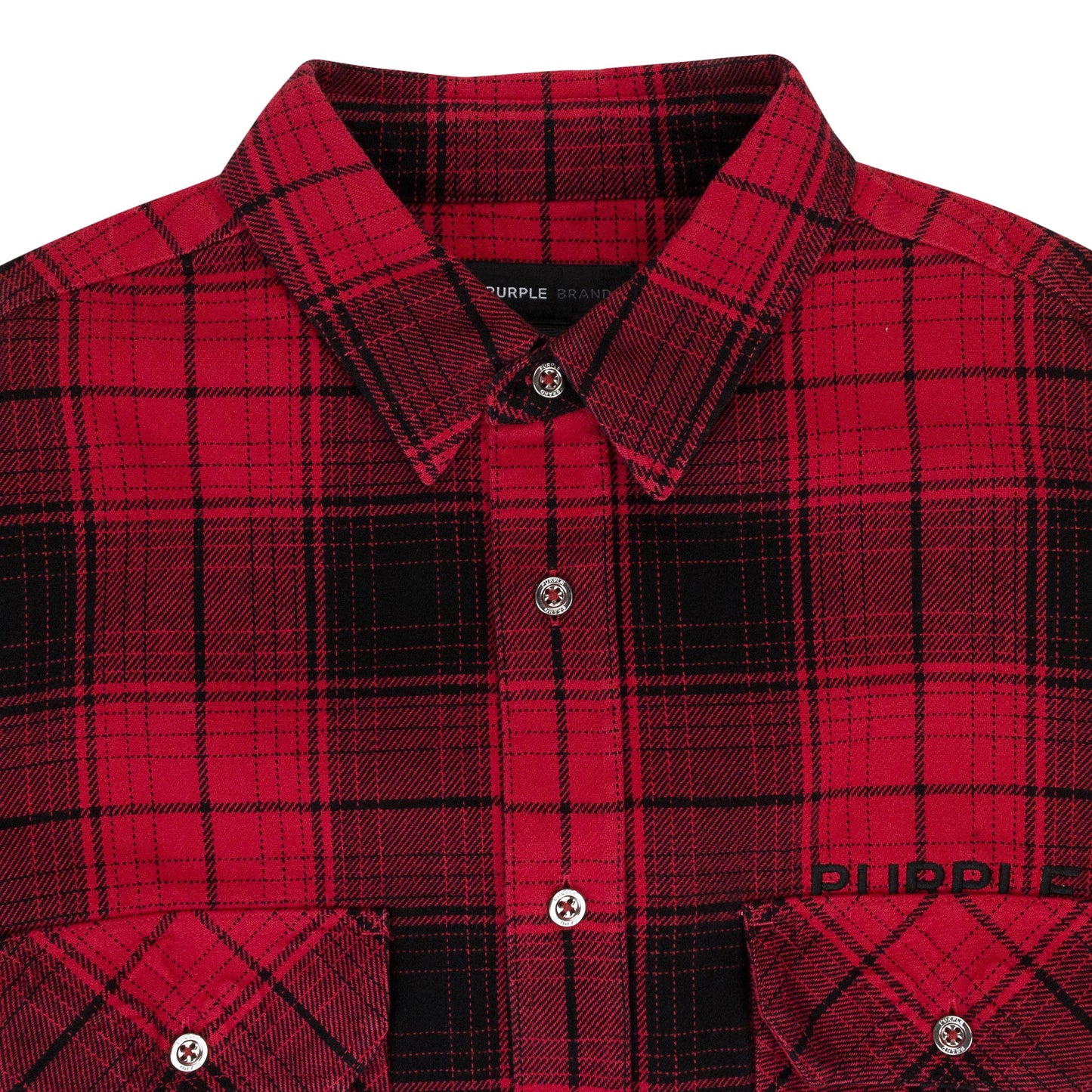 PLAID FLANNEL LS SHIRT RED CASUAL BUTTON-DOWN SHIRTS