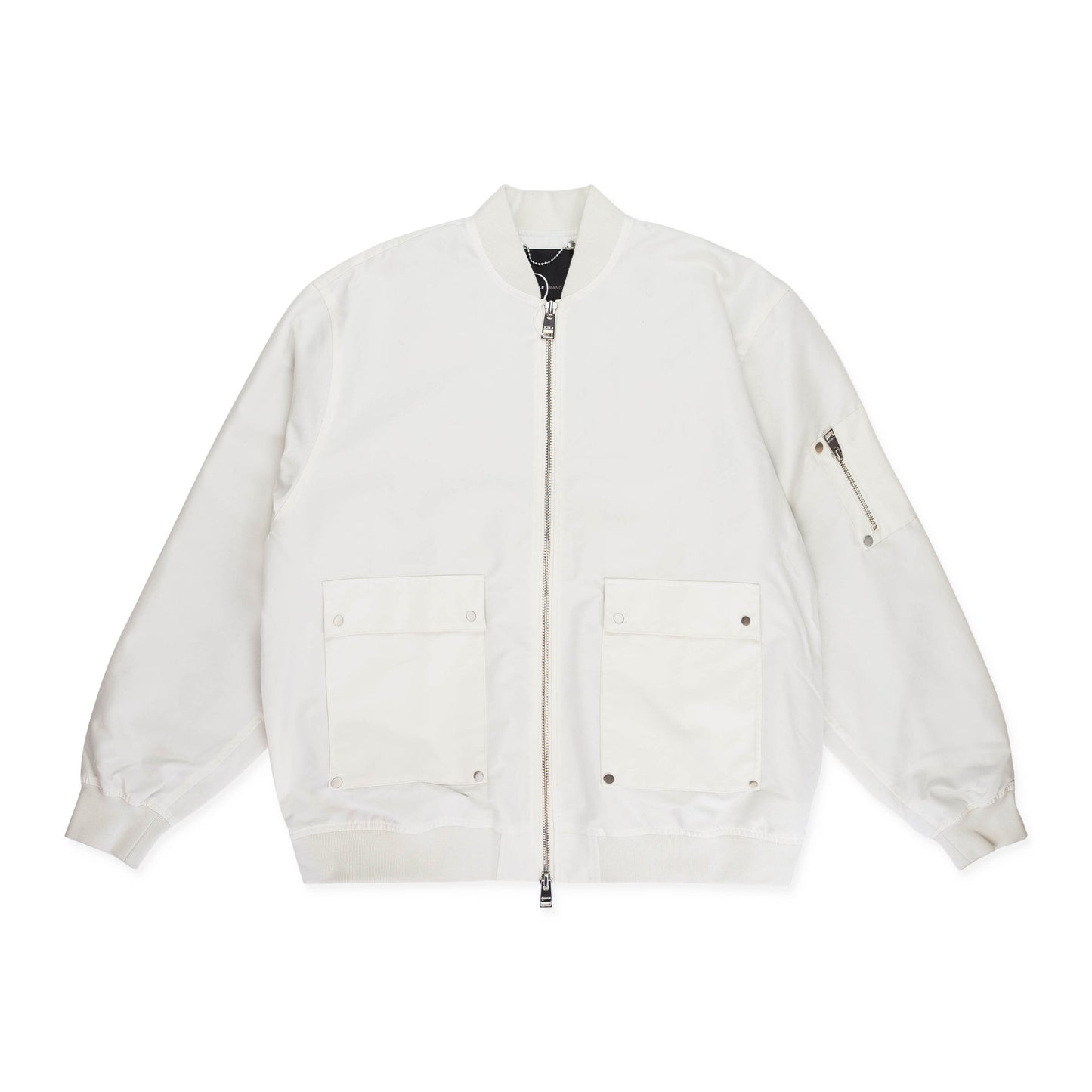 COTTON POLY OVERSIZED OFF WHITE BOMBERS