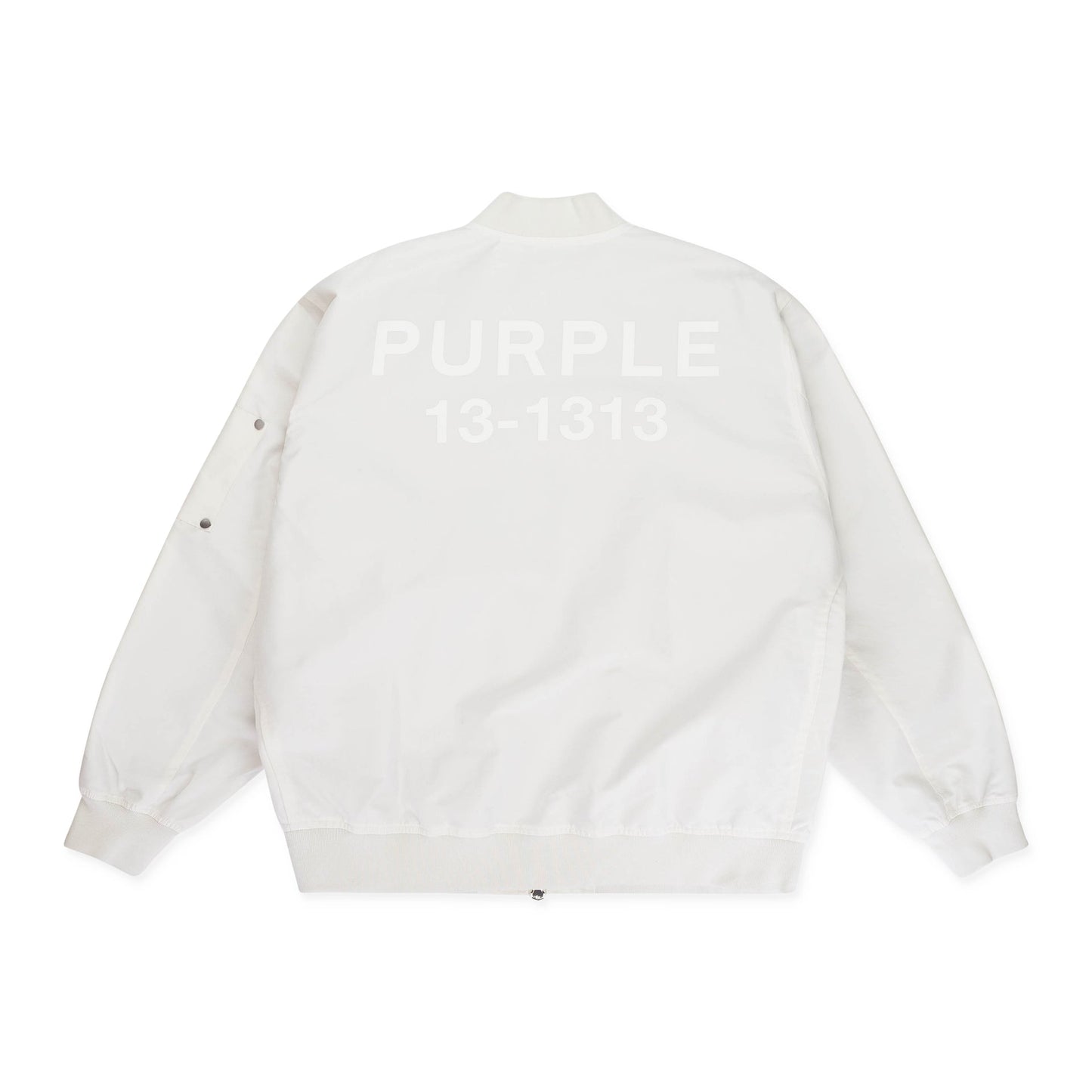 COTTON POLY OVERSIZED OFF WHITE BOMBERS