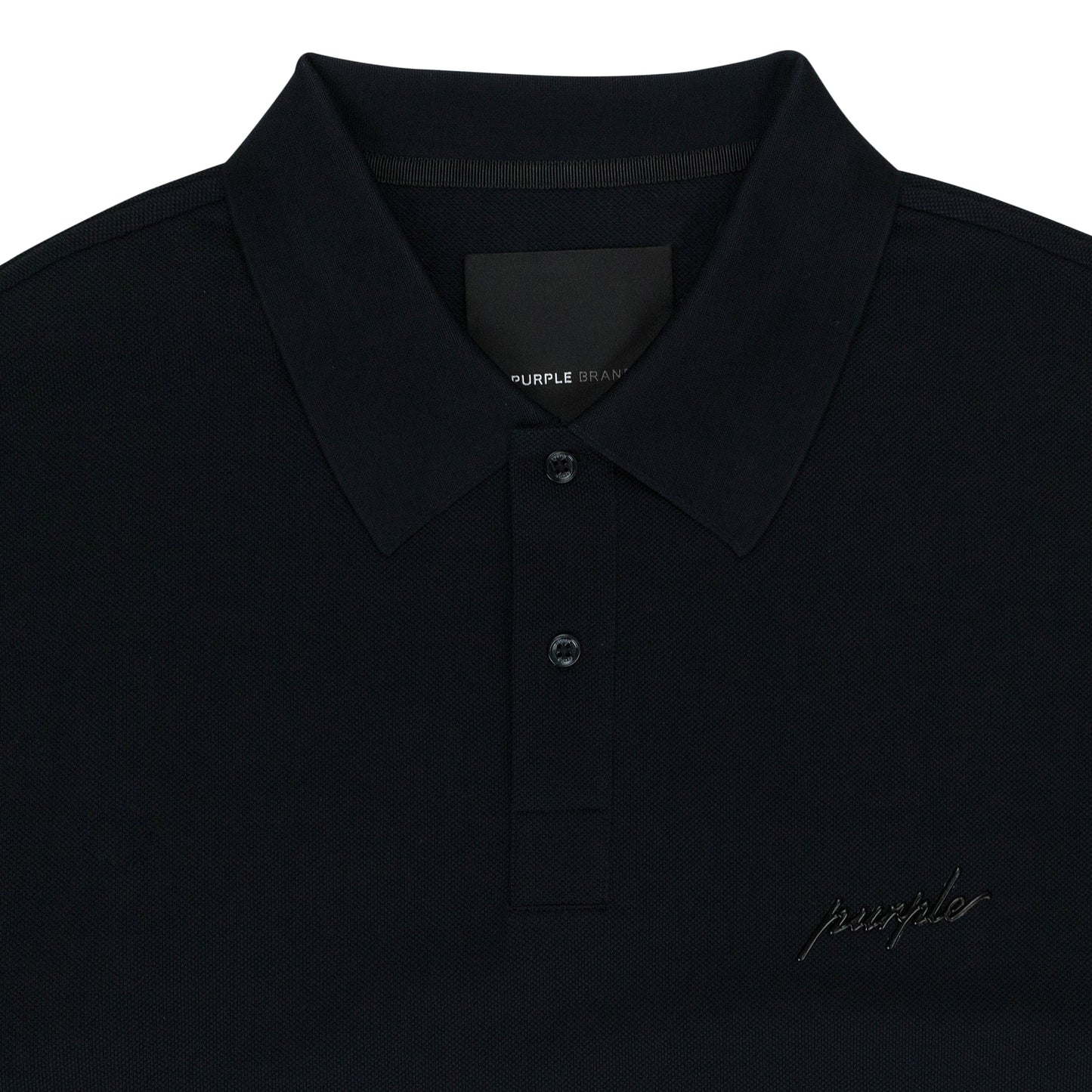 PIQUE OVERSIZED POLO BLACK POLO SHIRTS