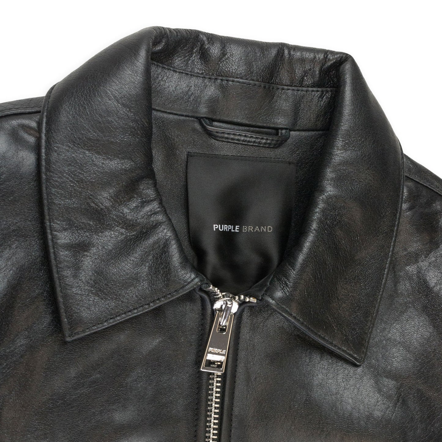 LEATHER ZIP FRONT JACKET BLACK LEATHER JACKETS