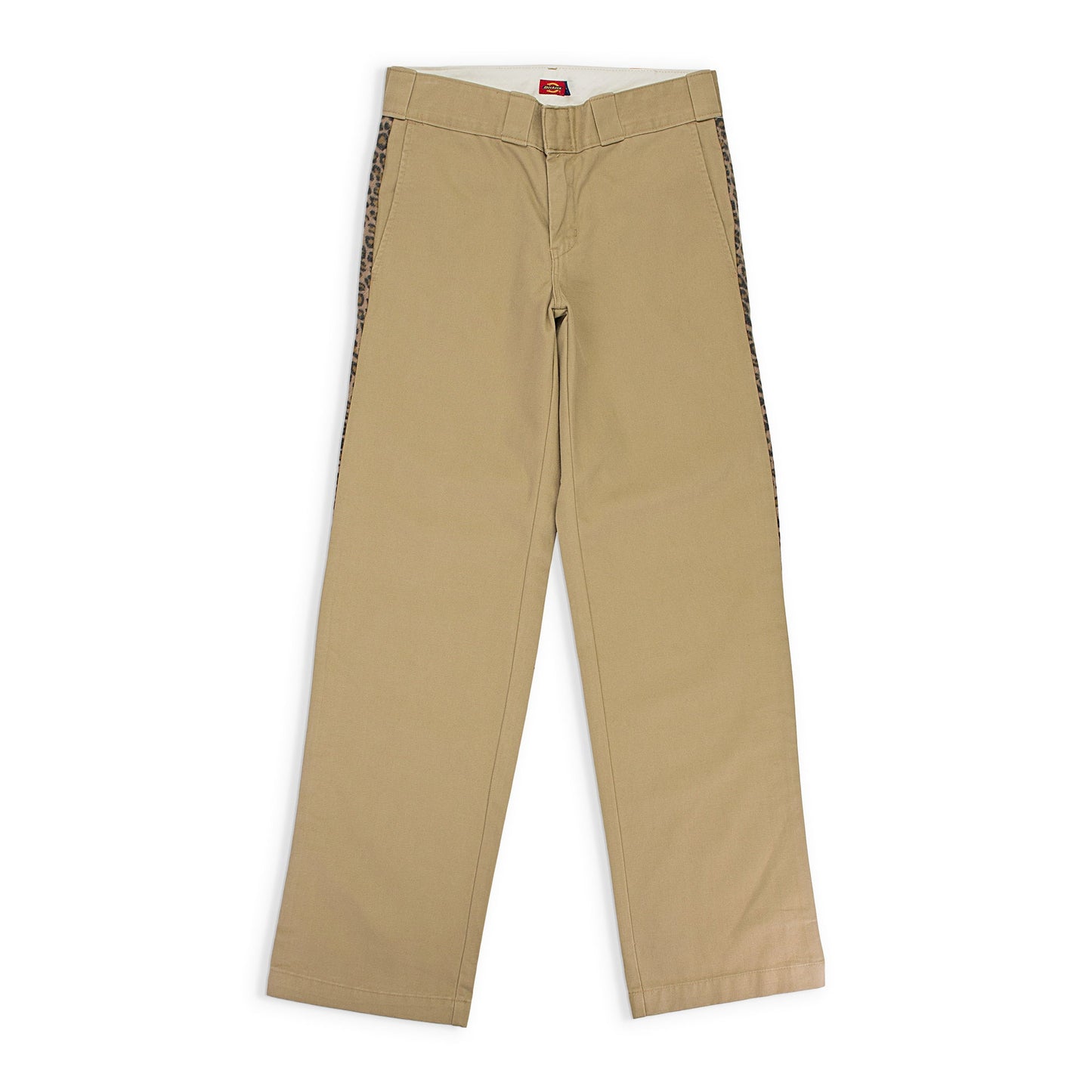 NWT DICKIES 1922 X OC CONTRAST LEOPARD SIDE STRIPE BEIGE DRESS PANTS