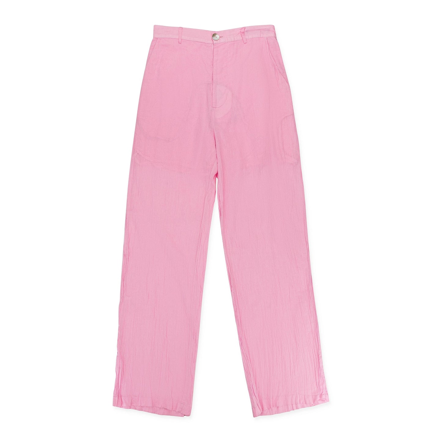 DYED AND BLEACHED MUSLIN PINK STRAIGHT PANTS
