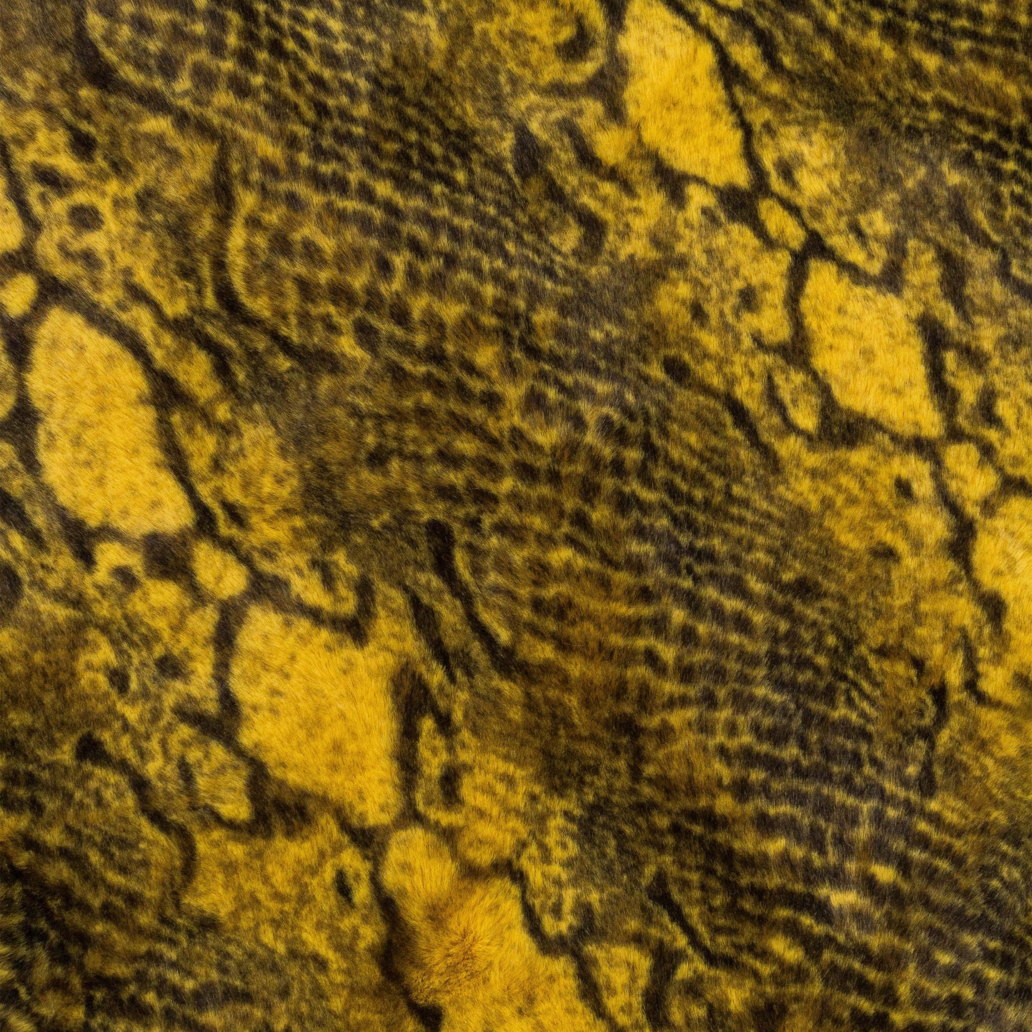 SNAKE FAUX FUR ZIP YELLOW HOODY SWEATSHIRT