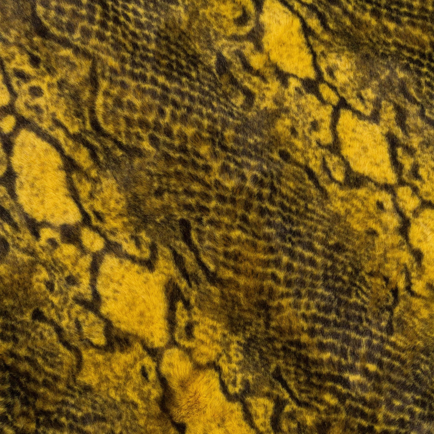 SNAKE FAUX FUR ZIP YELLOW HOODY SWEATSHIRT