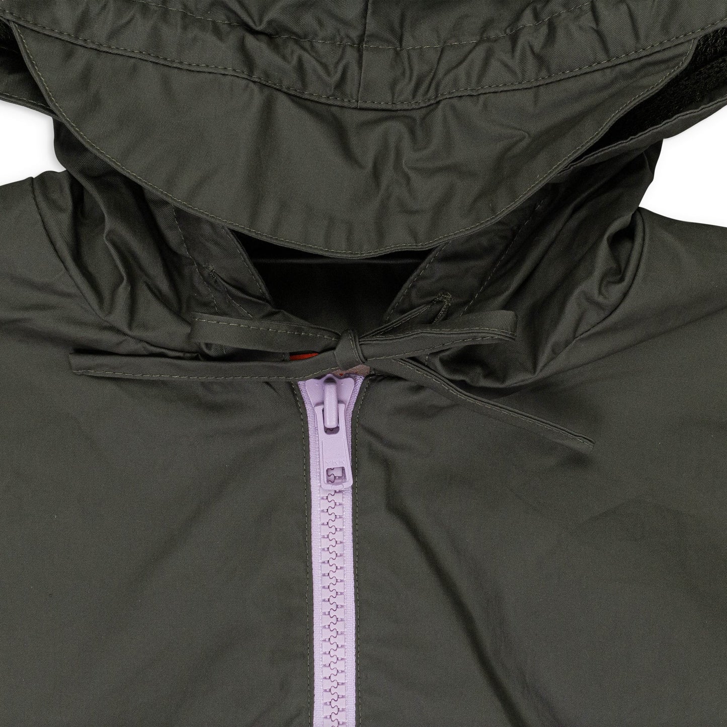 HALF ZIP ANORAK OLIVE/LAVENDER HOODIE