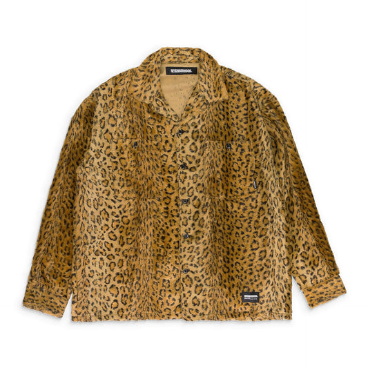 LEOPARD FUR LS MULTI CASUAL BUTTON DOWN SHIRT