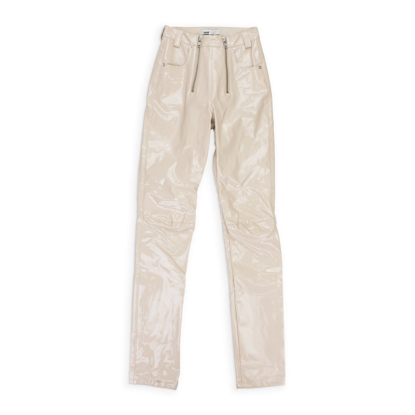 HIGH WAISTED VINYL BEIGE TROUSER