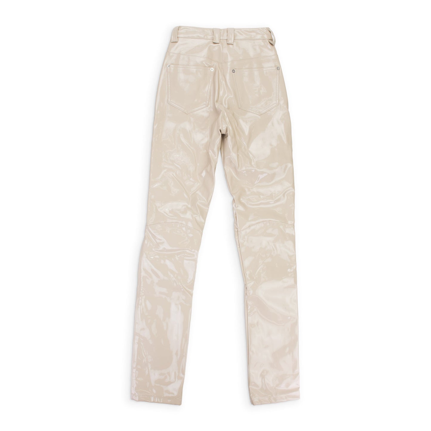 HIGH WAISTED VINYL BEIGE TROUSER